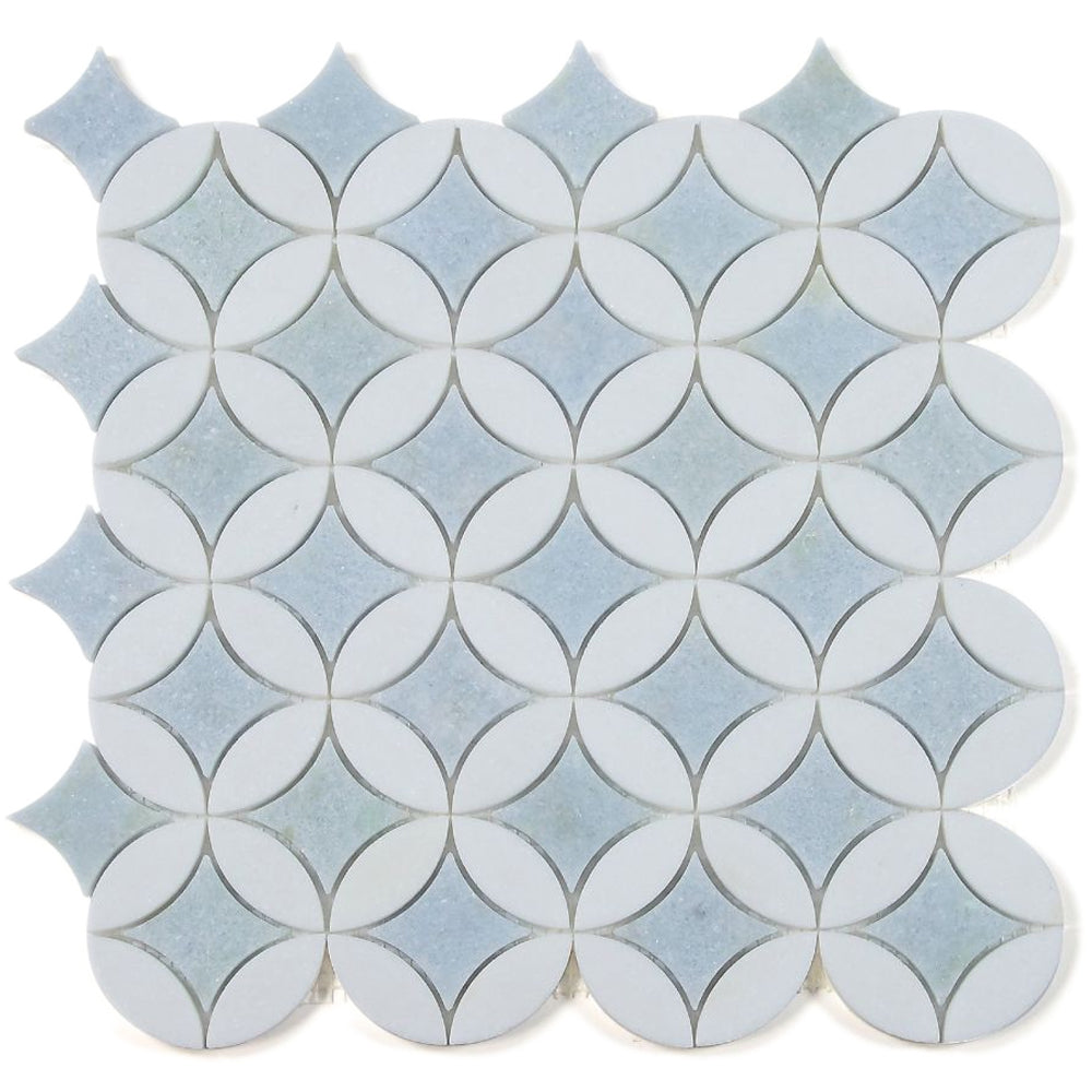 Elysium Tiles Embrace Crystal Ocean 11.75" x 11.75" Marble Mosaic Tile