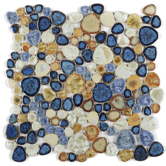 Elysium Tiles Growing Blue 11.5" x 11.5" Porcelain Mosaic Tile