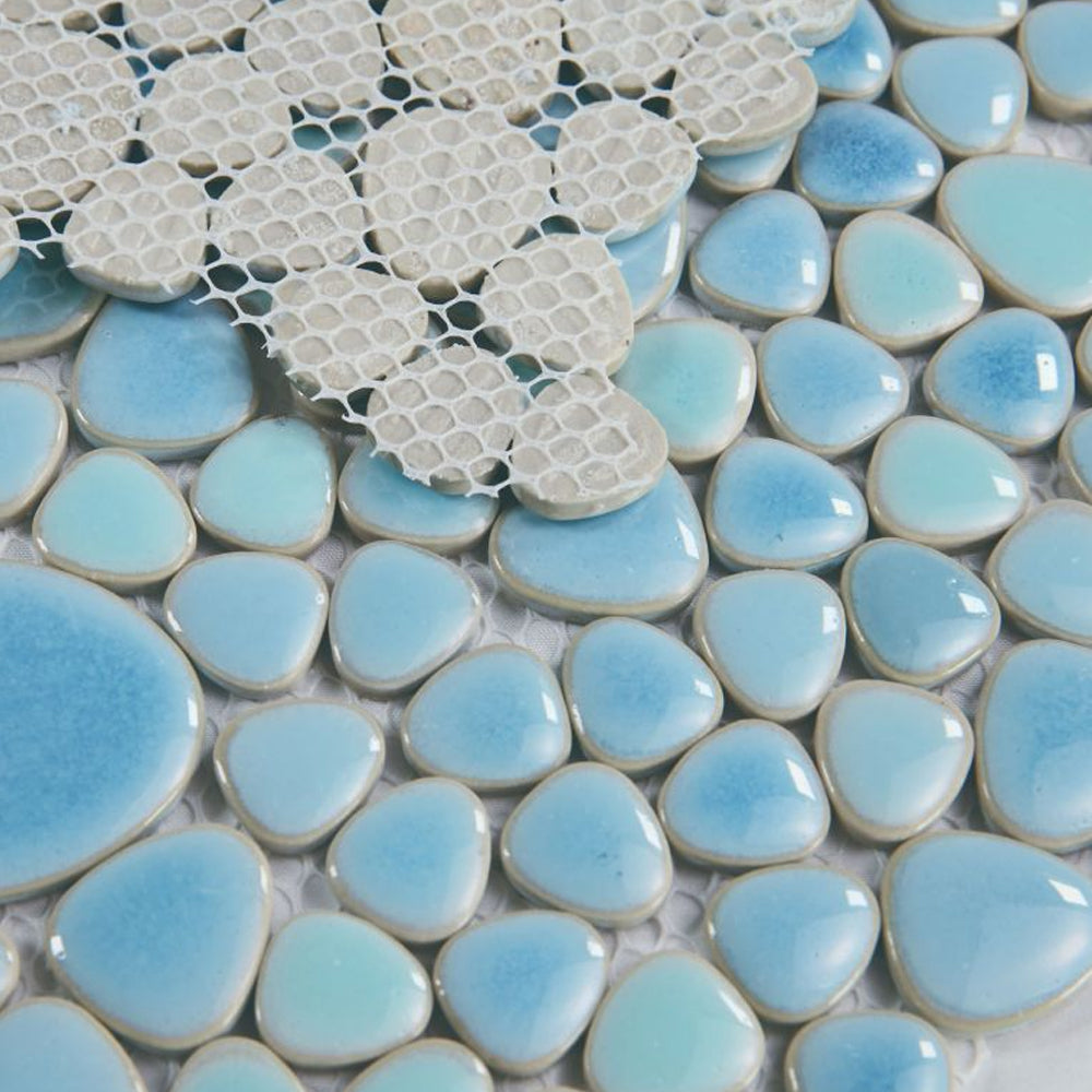 Elysium Tiles Growing Jewel Blue 11.5" x 11.5" Porcelain Mosaic Tile