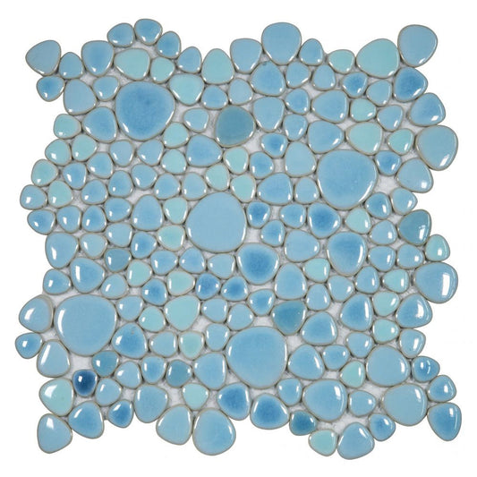 Elysium Tiles Growing Jewel Blue 11.5" x 11.5" Porcelain Mosaic Tile