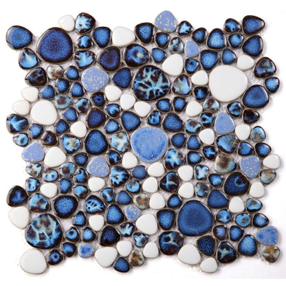 Elysium Tiles Growing Royal Blue 11.5" x 11.5" Porcelain Mosaic Tile