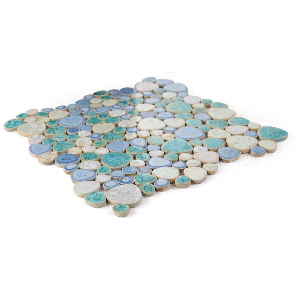 Elysium Tiles Growing Sea Pebble 11.5" x 11.5" Porcelain Mosaic Tile