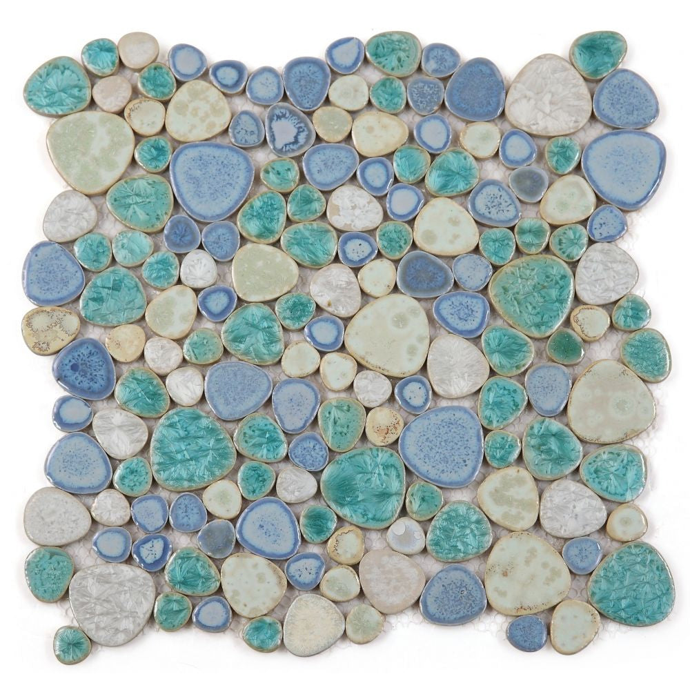 Elysium Tiles Growing Sea Pebble 11.5" x 11.5" Porcelain Mosaic Tile