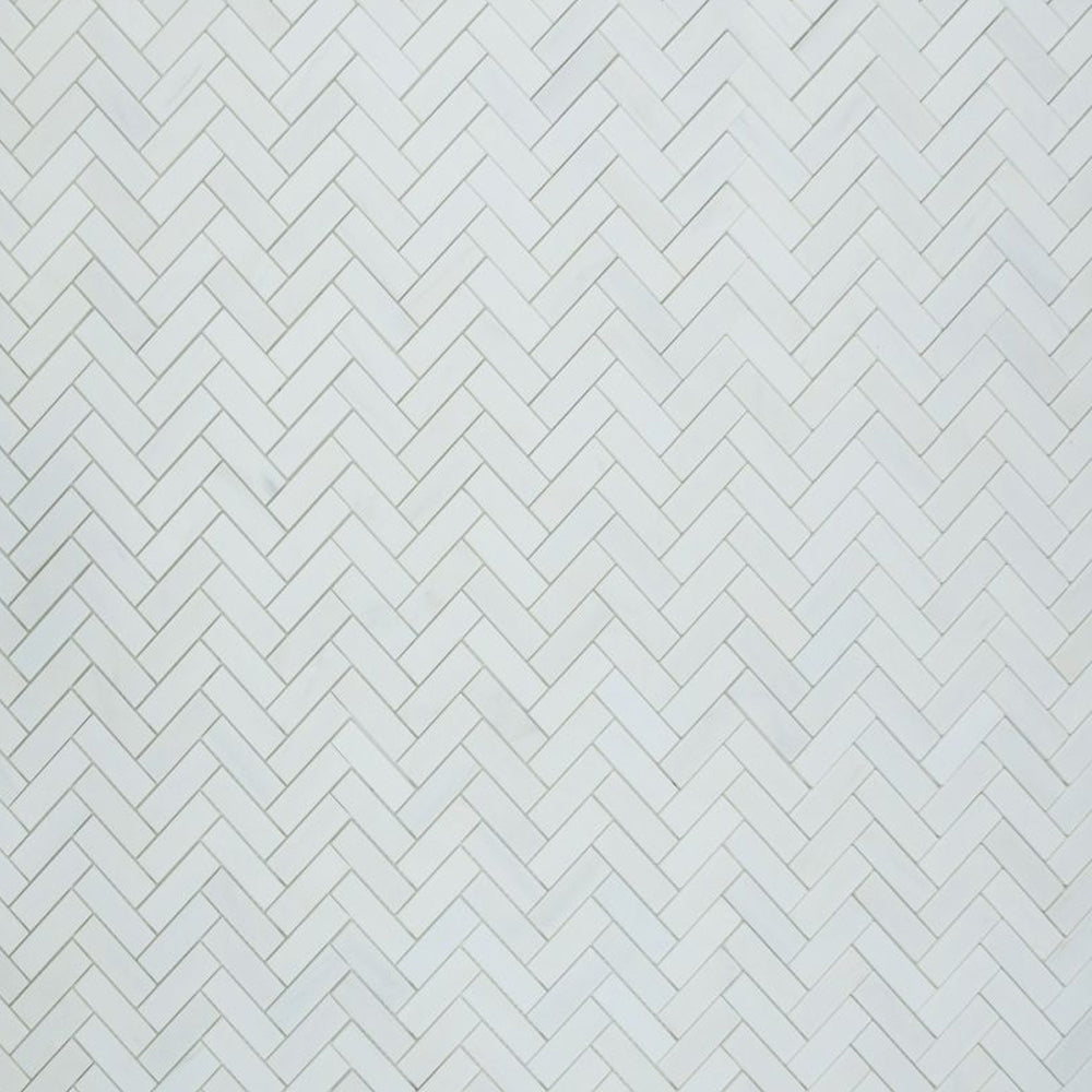 Elysium Tiles Herringbone Dolomite Polished 12" x 12.75" Marble Mosaic Tile