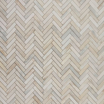 Elysium Tiles Herringbone Eurasian 11.25" x 11.25" Marble Mosaic Tile