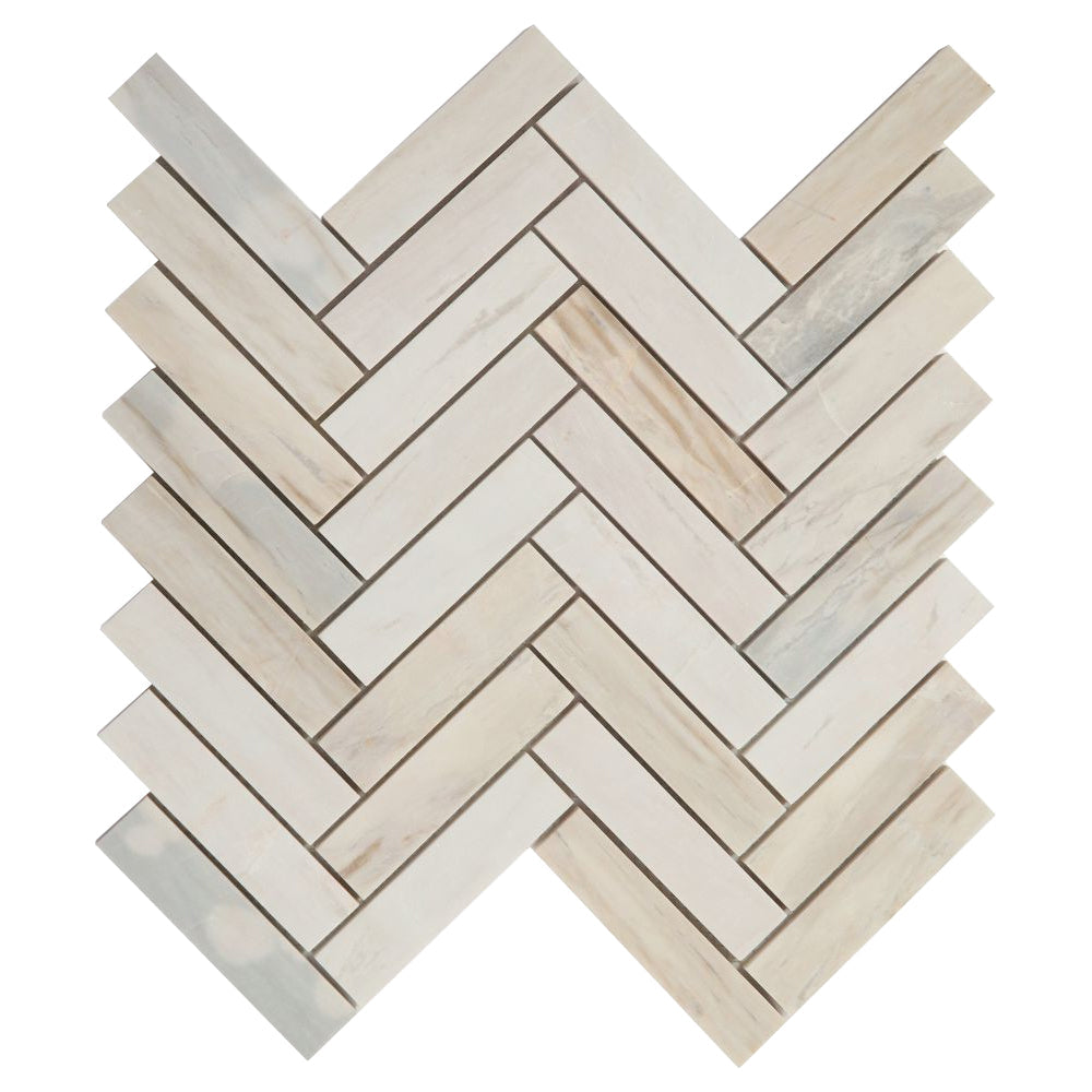 Elysium Tiles Herringbone Eurasian 11.25" x 11.25" Marble Mosaic Tile