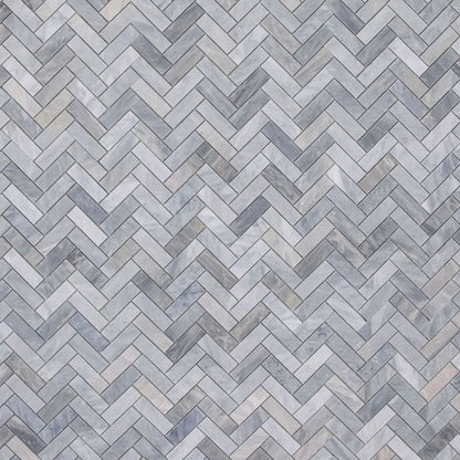 Elysium Tiles Herringbone Italian Grey 11" x 12.5" Marble Mosaic Tile