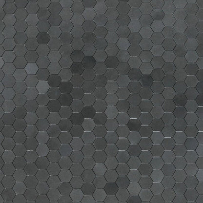 Elysium Tiles Hexagon Basalt (2" x 2" Pieces) 11.75" x 12" Basalt Mosaic Tile