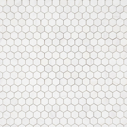 Elysium Tiles Hexagon Dolomite Honed (2" x 2" pieces) 12" x 12" Marble Mosaic Tile