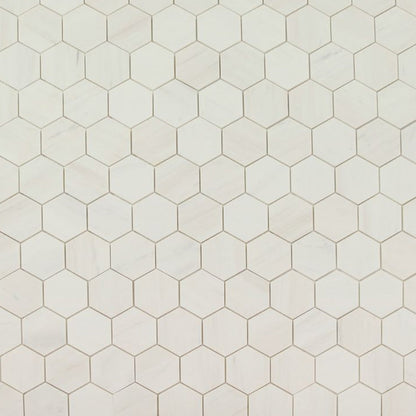 Elysium Tiles Hexagon Dolomite Honed (3" x 3" pieces) 10.25" x 11.75" Marble Mosaic Tile