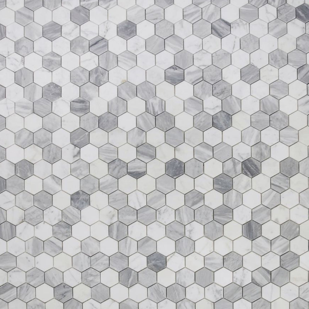 Elysium Tiles Hexagon Dusk (2" x 2" pieces) 11.75" x 12" Marble Mosaic Tile