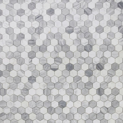 Elysium Tiles Hexagon Dusk (2" x 2" pieces) 11.75" x 12" Marble Mosaic Tile