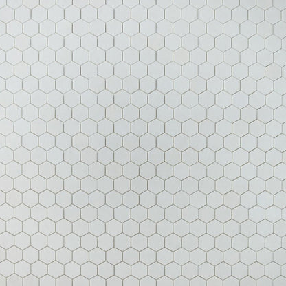 Elysium Tiles Hexagon Thassos Polished (2" x 2" pieces) 11.75" x 12" Marble Mosaic Tile