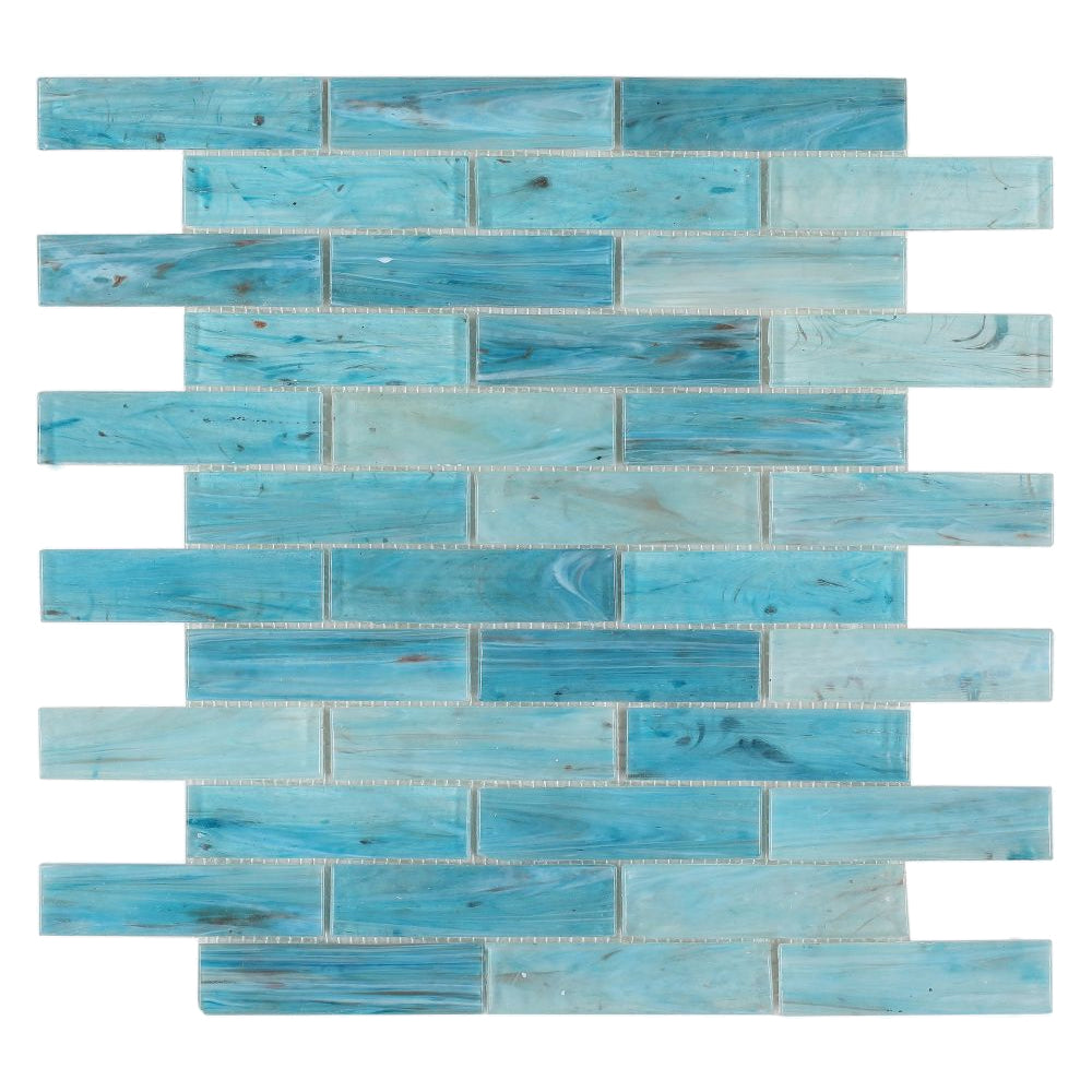 Elysium Tiles Hot Blue 11.75" x 12.75" Glass Mosaic Tile