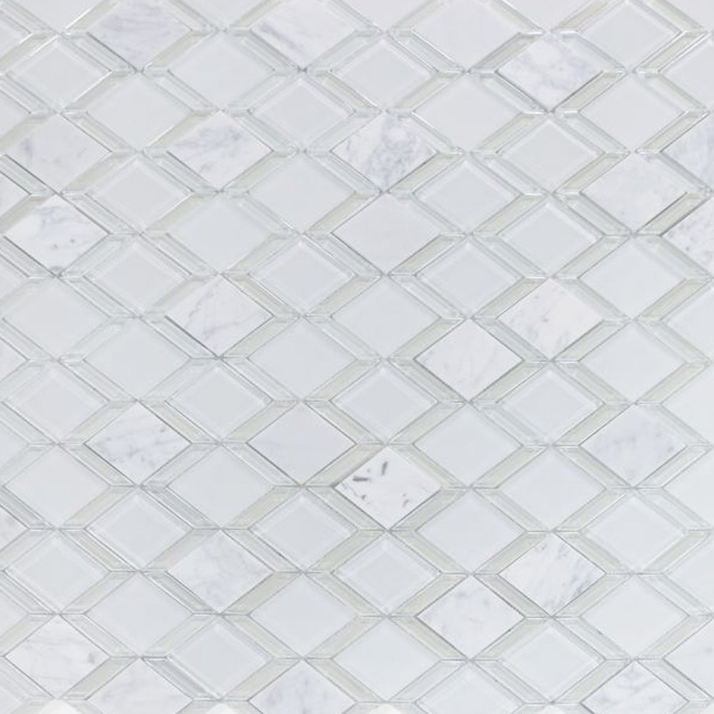 Elysium Tiles Howlite 10" x 13.25" Marble and Glass Mosaic Tile