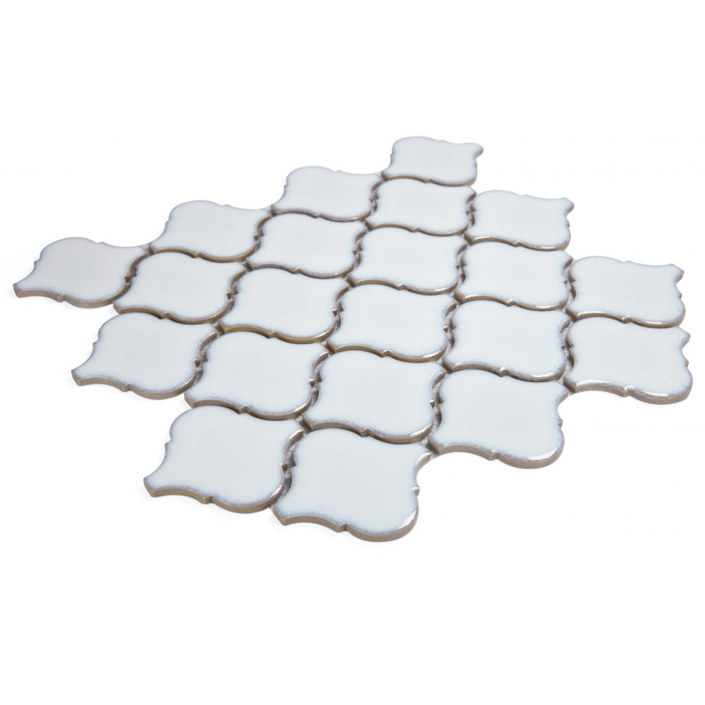 Elysium Tiles Hulu Fancy White 10.75" x 11.25" Mosaic Tile