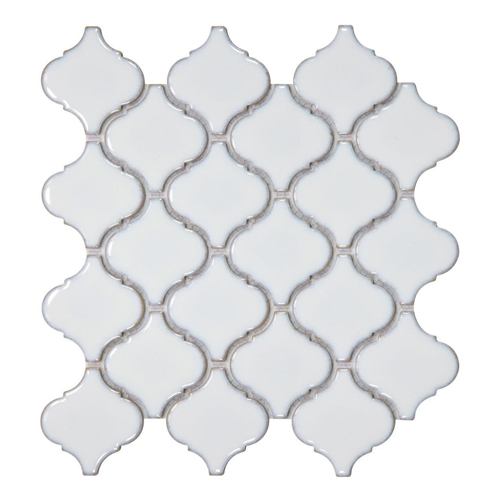 Elysium Tiles Hulu Fancy White 10.75" x 11.25" Mosaic Tile