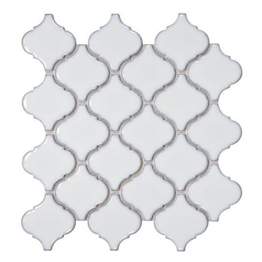 Elysium Tiles Hulu Fancy White 10.75" x 11.25" Mosaic Tile