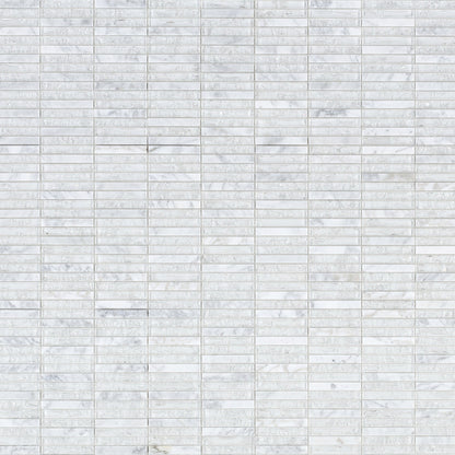 Elysium Tiles Icy Band 11.75" x 12" Glass and Marble Mosaic Tile