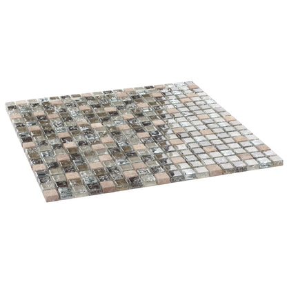 Elysium Tiles Icy Grey Mini 12" x 12" Glass and Marble Mosaic Tile