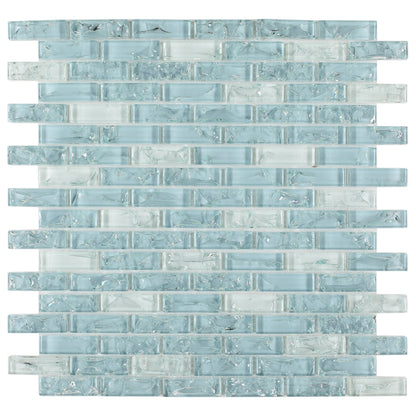 Elysium Tiles Icy Ocean Stack 11.75" x 12" Glass Mosaic Tile