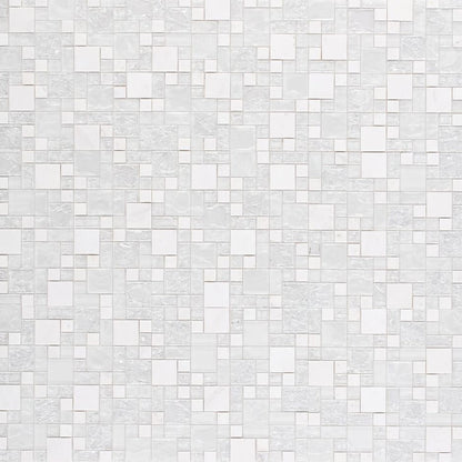 Elysium Tiles Icy Pure 12" x 12" Glass and Marble Mosaic Tile