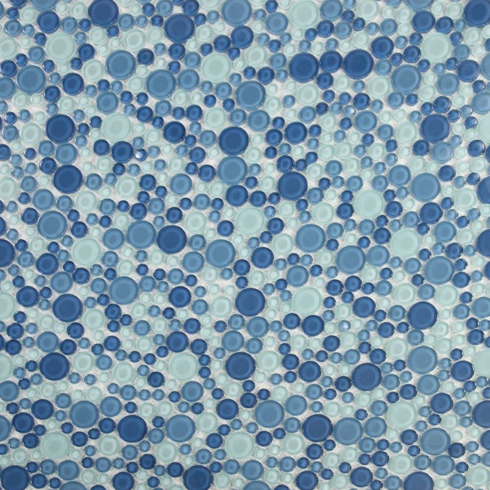 Elysium Tiles Lady Blue 10.75" x 10.75" Glass Mosaic Tile