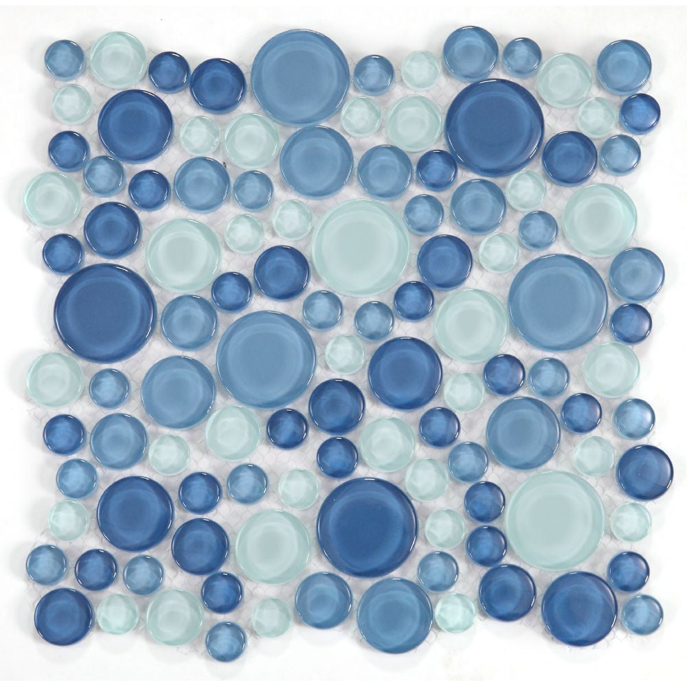 Elysium Tiles Lady Blue 10.75" x 10.75" Glass Mosaic Tile