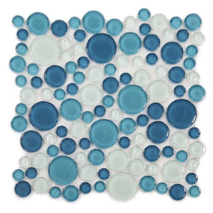 Elysium Tiles Lady Ocean 10.75" x 10.75" Glass Mosaic Tile