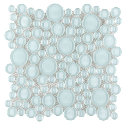 Elysium Tiles Lady Turquoise 10.75" x 10.75" Glass Mosaic Tile