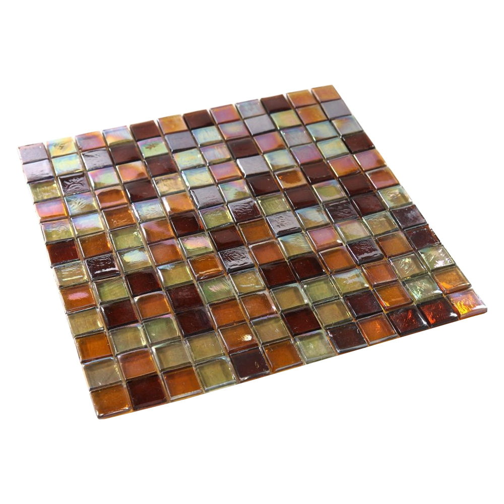 Elysium Tiles Laguna Wine Square 11.75" x 11.75" Glass Mosaic Tile