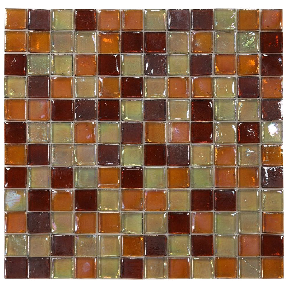 Elysium Tiles Laguna Wine Square 11.75" x 11.75" Glass Mosaic Tile