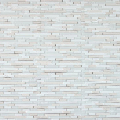 Elysium Tiles Linear Loft 11.75" x 11.75" Marble and Glass Mosaic Tile