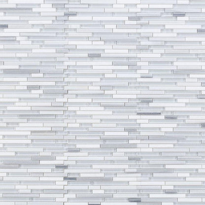 Elysium Tiles Linear Montage Light 11.75" x 12" Marble and Glass Mosaic Tile