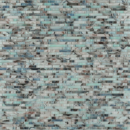 Elysium Tiles Linear Shell Green 11.75" x 12" Glass Mosaic Tile