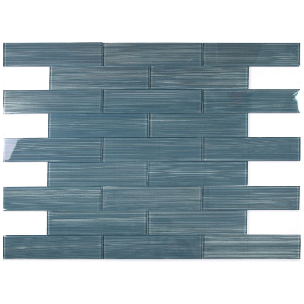 Elysium Tiles Lucy Pacific Blue Painting 4" x 16" Subway Tile