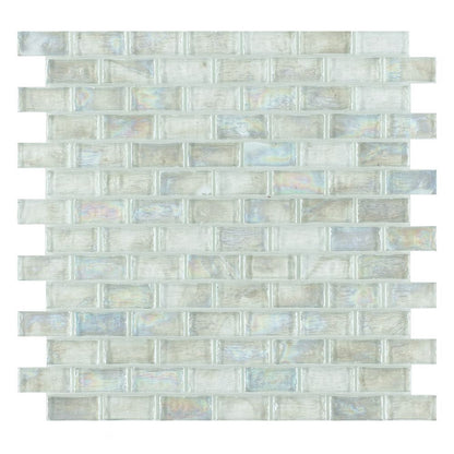 Elysium Tiles Malibu Clear Brick 12" x 12" Glass Mosaic Tile