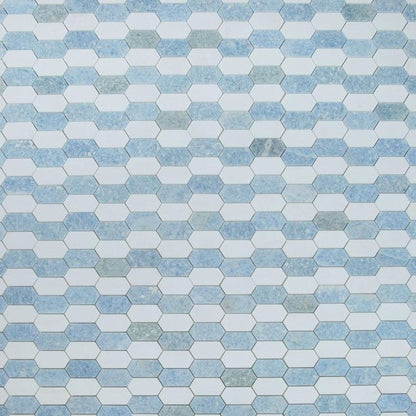 Elysium Tiles Montage Crystal Ocean 12.5" x 13.25" Marble Mosaic Tile