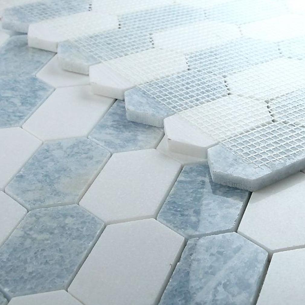 Elysium Tiles Montage Crystal Ocean 12.5" x 13.25" Marble Mosaic Tile