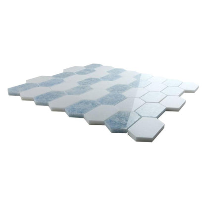 Elysium Tiles Montage Crystal Ocean 12.5" x 13.25" Marble Mosaic Tile