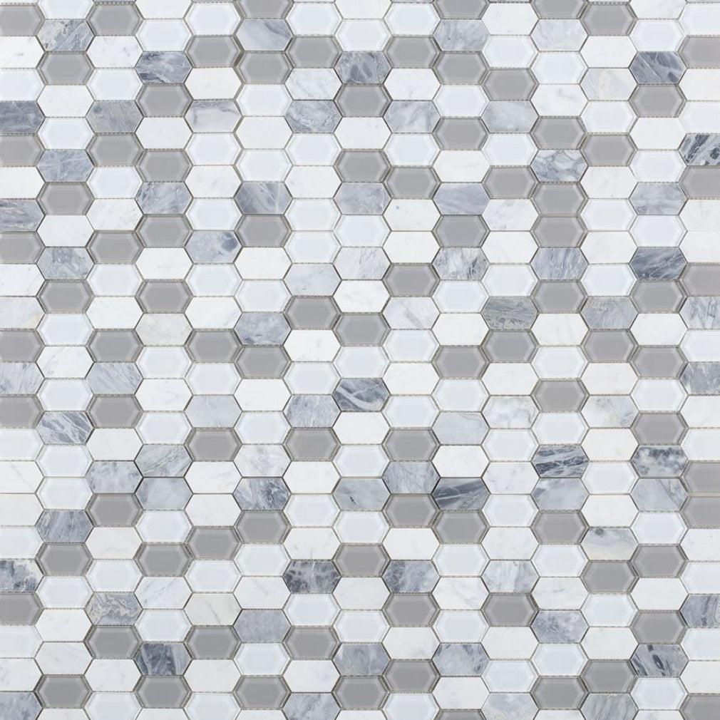 Elysium Tiles Montage Grey 12.5" x 13.25" Mosaic Tile