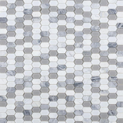 Elysium Tiles Montage Grey 12.5" x 13.25" Mosaic Tile