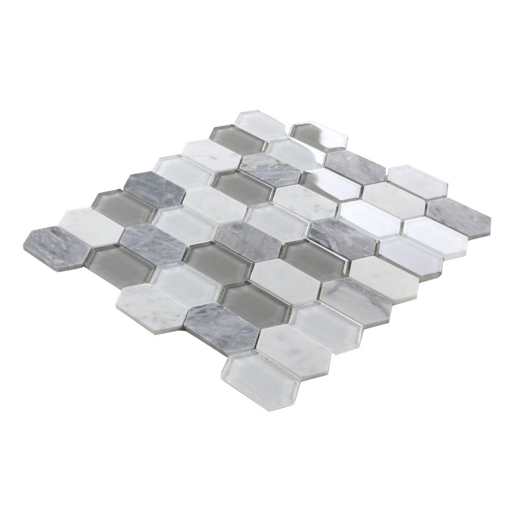 Elysium Tiles Montage Grey 12.5" x 13.25" Mosaic Tile