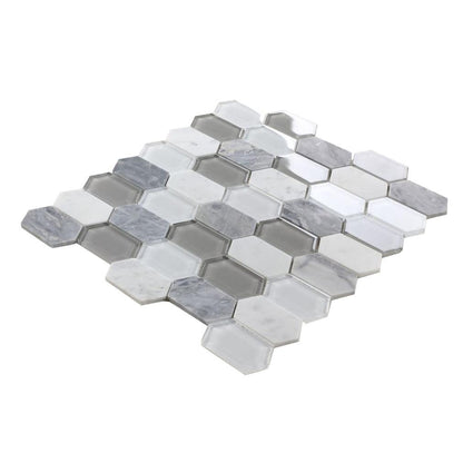 Elysium Tiles Montage Grey 12.5" x 13.25" Mosaic Tile