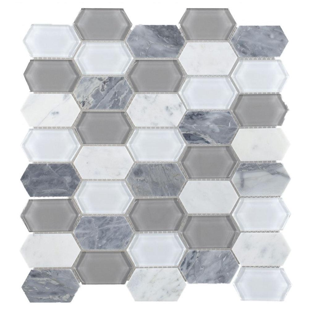 Elysium Tiles Montage Grey 12.5" x 13.25" Mosaic Tile