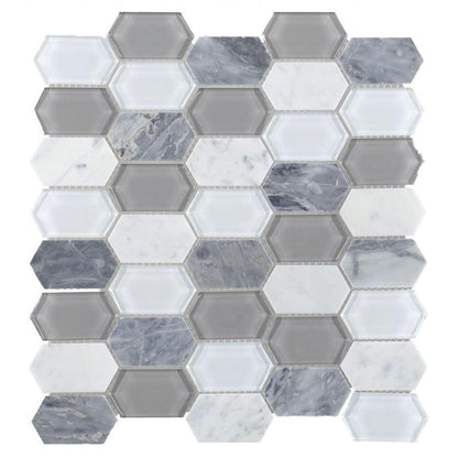 Elysium Tiles Montage Grey 12.5" x 13.25" Mosaic Tile