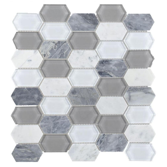 Elysium Tiles Montage Grey 12.5" x 13.25" Mosaic Tile