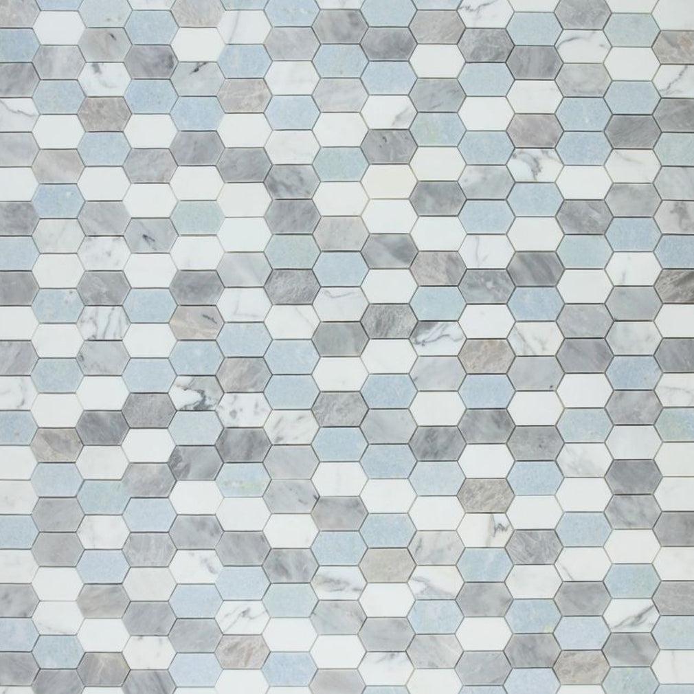 Elysium Tiles Montage Livid 12.5" x 13.25" Marble Mosaic Tile