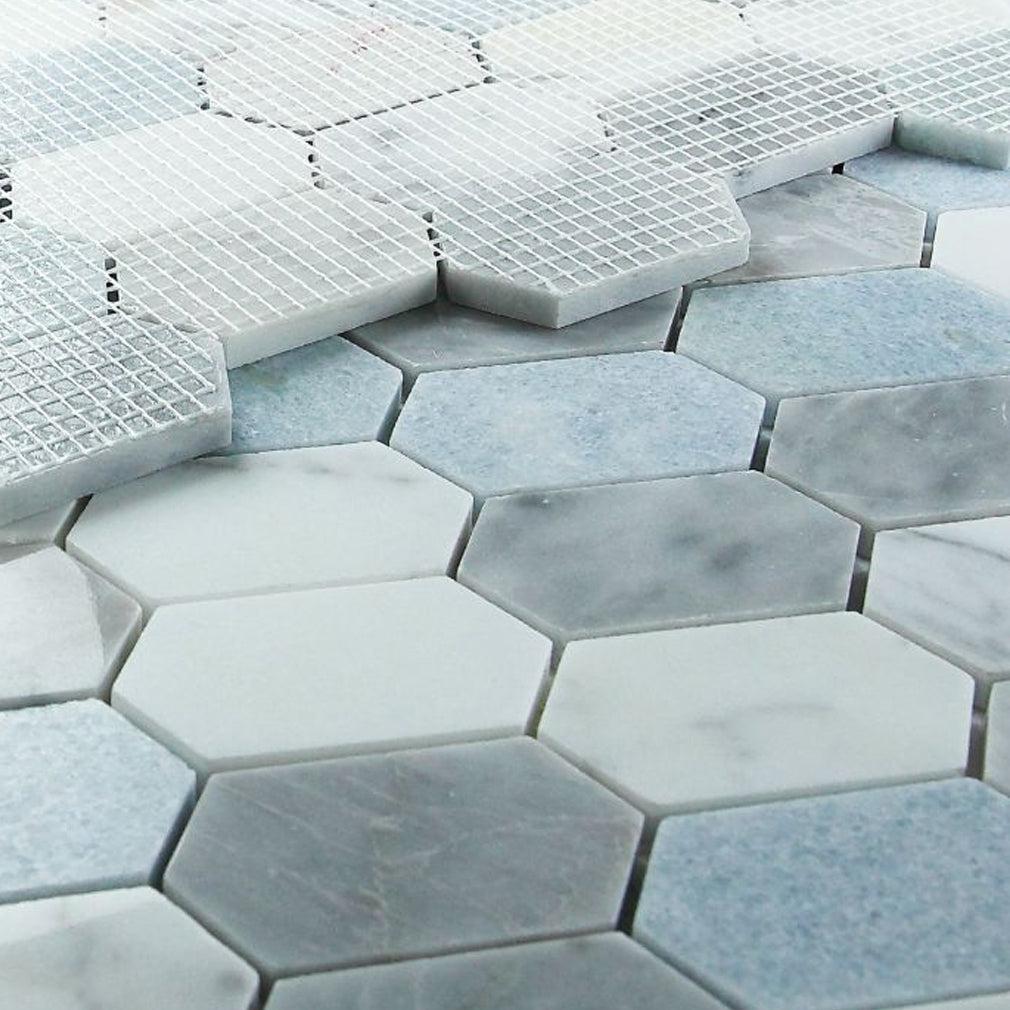 Elysium Tiles Montage Livid 12.5" x 13.25" Marble Mosaic Tile