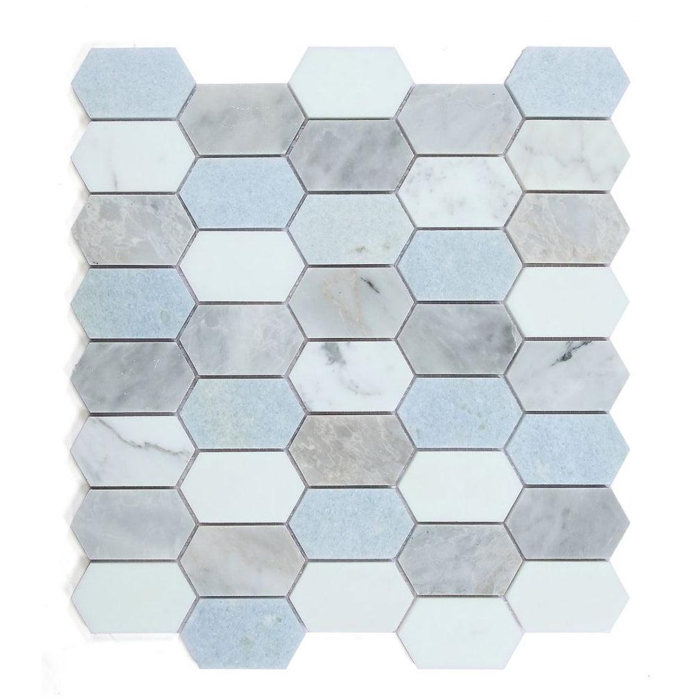 Elysium Tiles Montage Livid 12.5" x 13.25" Marble Mosaic Tile